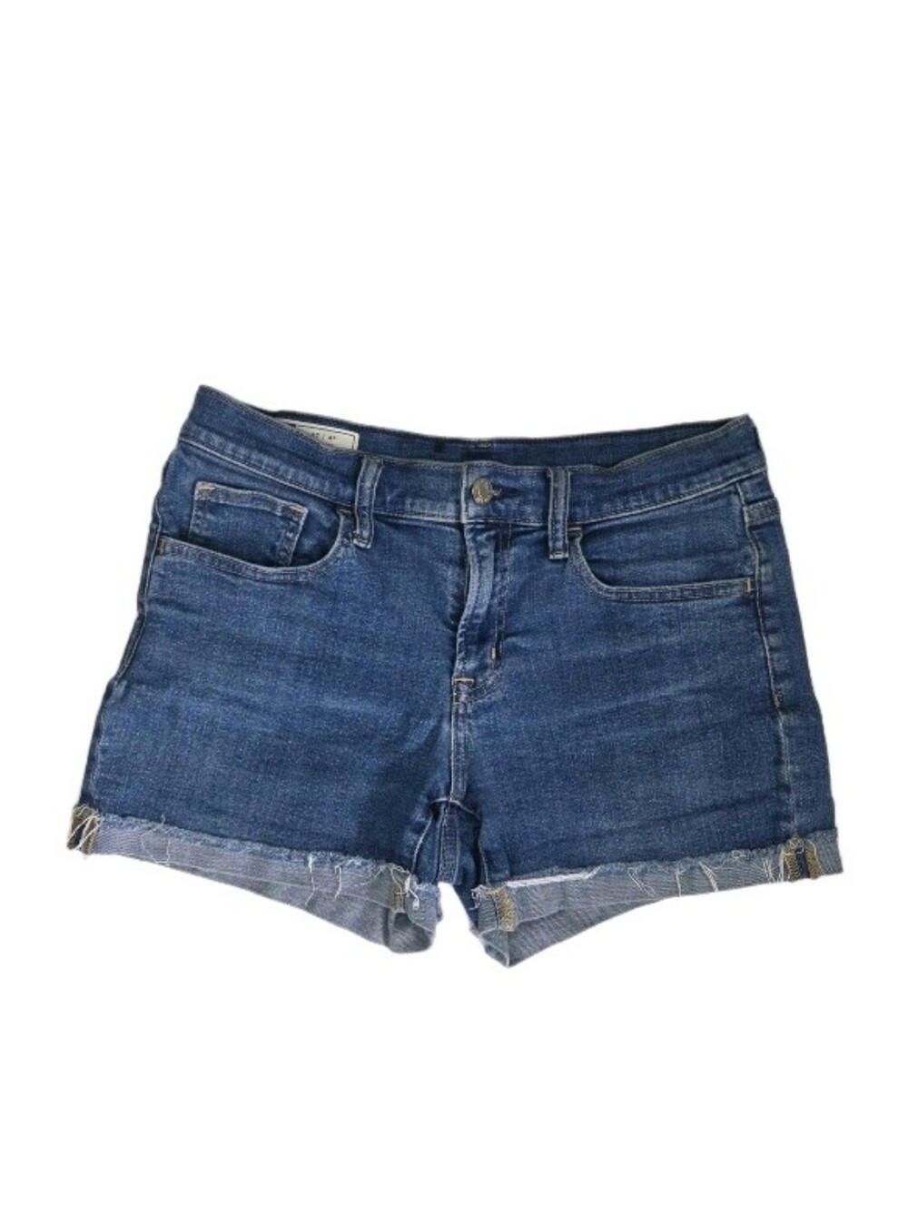 Gap Cuffed Mid Rise Shorts Womens Size 4 Petite Cuffed Raw Hem Jorts Y2K 90s